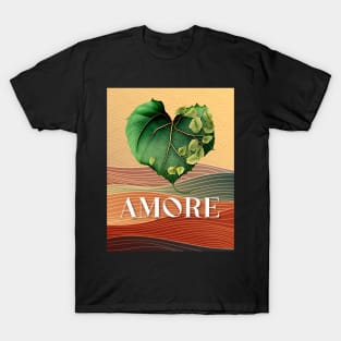 Love Nature No. 5: Valentine's Day Amore on a Dark Background T-Shirt